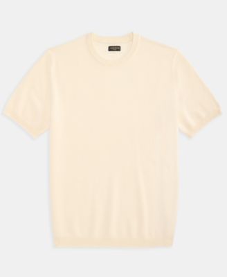 Men's Regular-Fit Textured 100% Cashmere Sweater T-Shirt, Macy's Exclusive