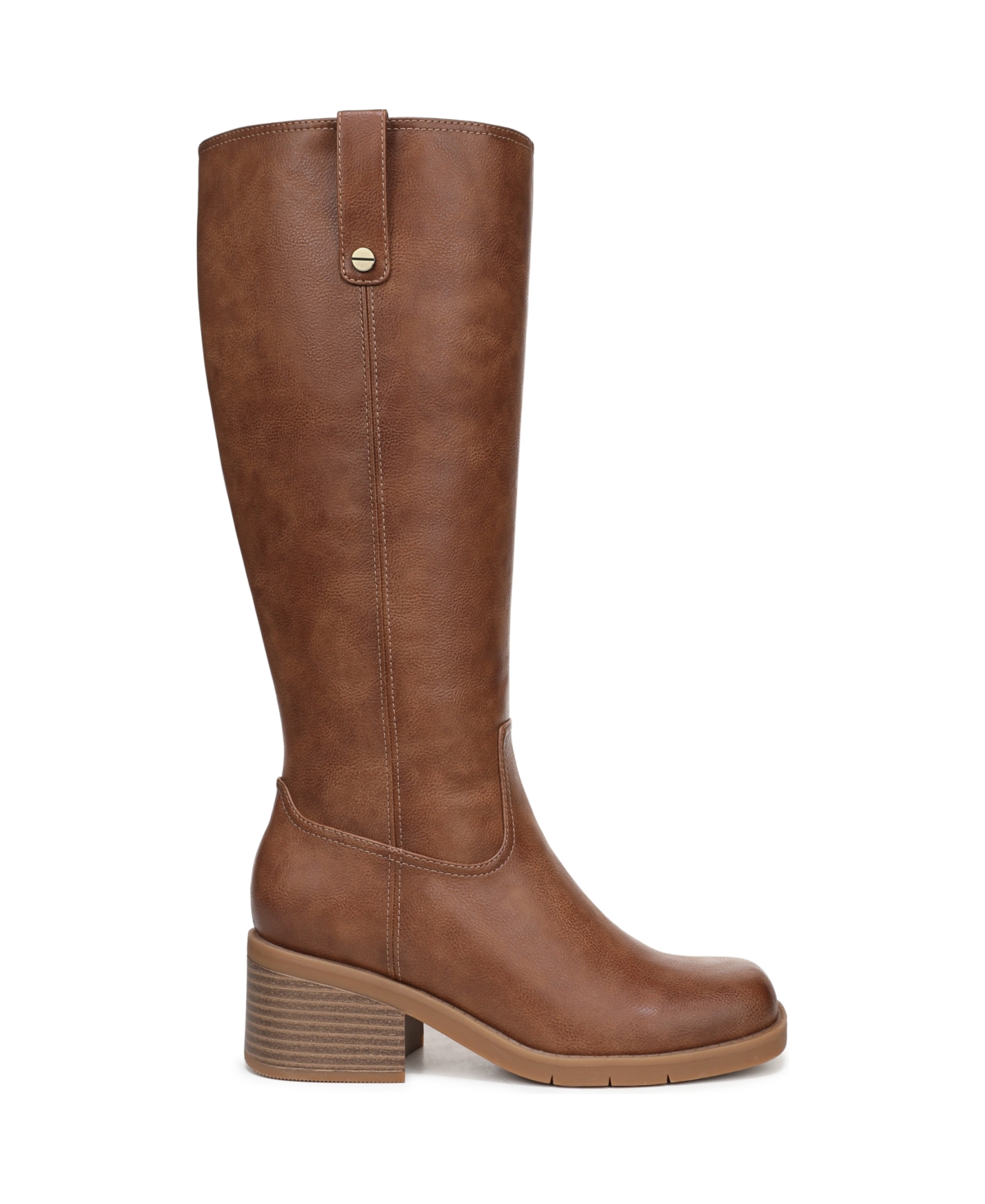 Dr. Scholl's Women's Joplin Square Toe Block Heel Riding Tall Boots In Brown