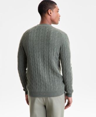Men's Regular-Fit Cable-Knit 100% Cashmere Cardigan, Macy's Exclusive
