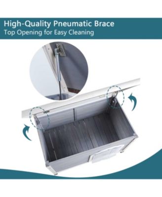 Medium Wooden Dog House Waterproof Elevated Grey