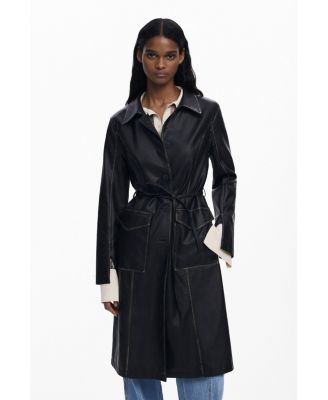 Women's Long faux leather jacket