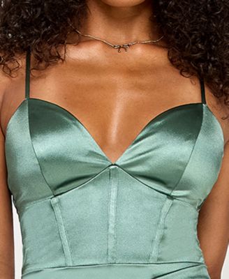 Juniors' Sateen Sweetheart Midi Dress