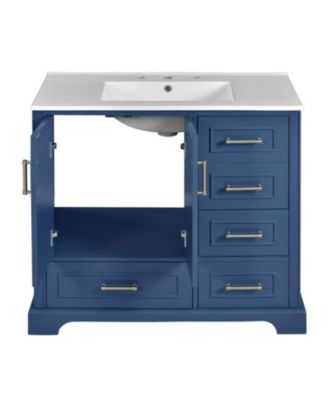 36" Bathroom Vanity with Ceramic Sink & Soft Close Doors/Drawers