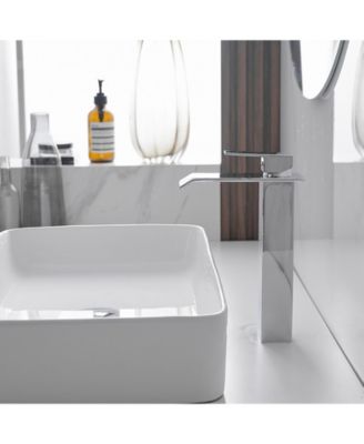 Single Hole Single-Handle Bathroom Vessel Faucet With Pop Up Drain Without Overflow