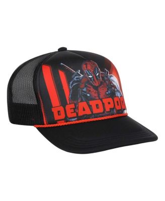 Men's Black Deadpool Big Front Foam Trucker Adjustable Hat