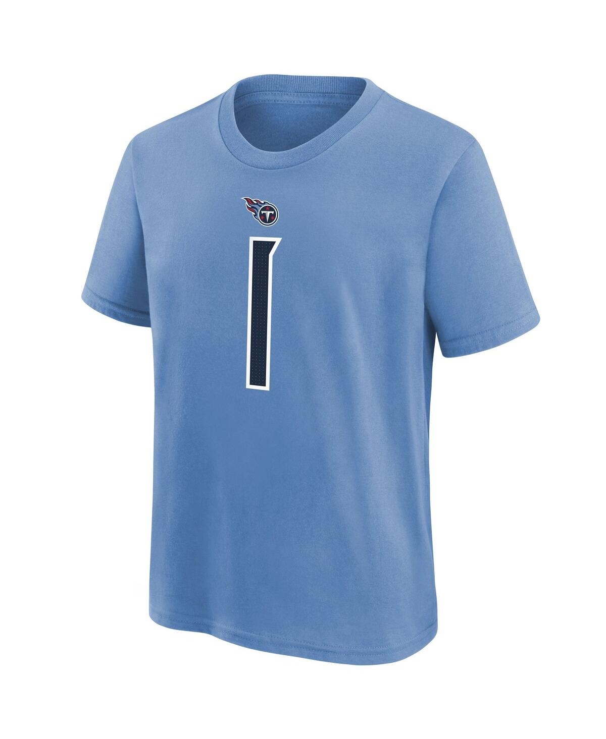 Nike Big Boys And Girls Cam Ward Navy Tennessee Titans 2025 Nfl Draft First Round Pick Name Number T-shir In Blue