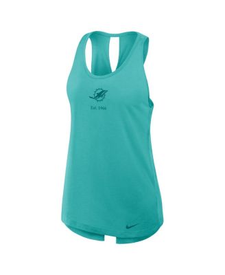 Women's Aqua Miami Dolphins Glory Crisscross Performance Tank Top