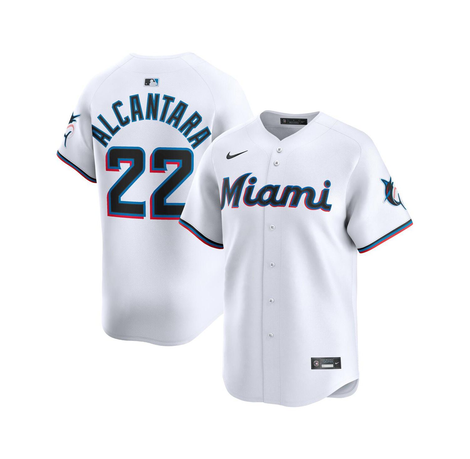 Men's Sandy Alcantara White Miami Marlins Home Limited Player Jersey