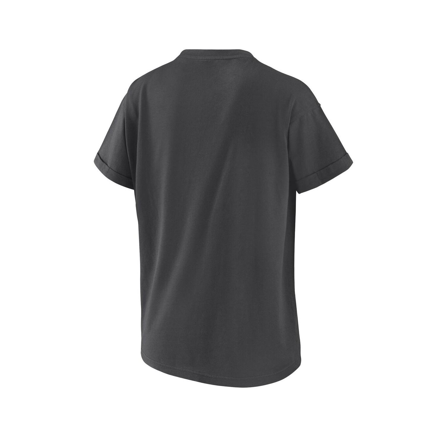 Women's Charcoal Chicago Cubs Domestic Box Color Boyfriend T-Shirt