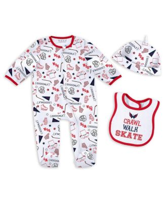 WEAR by Erin Andrews - Baby Boys and Girls Washington Capitals Sleep and Play Sleeper with Bib Set