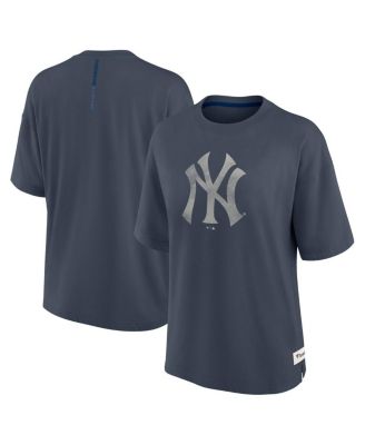Fanatics - Women's Blue New York Yankees Oversized Elements Raw Edge Future Ground T-Shirt