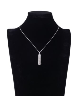 Silver-Tone Fearless Graffiti Bar Short Pendant Necklace