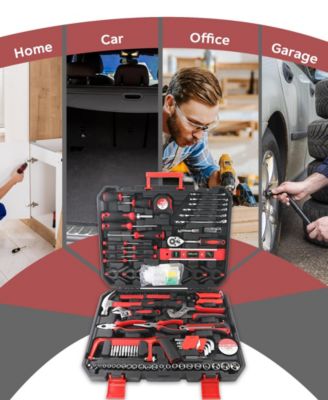 328-Piece Household Hand Tool Set with Storage Case &amp;#x2013; All-in-One Repair Kit for Home, Garage, Car, and Office Use