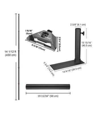 EZ GO 14ft Telescopic Flag Pole Kit with Starlink Mini Pipe Adapter & Tire Mount Base for Outdoor Tailgate Party, Sliver