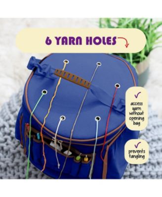 Durable Canvas Crochet & Knitting Bag Organizer with Accessories Case - Yarn Organizer for Crochet Accessories and Supplies