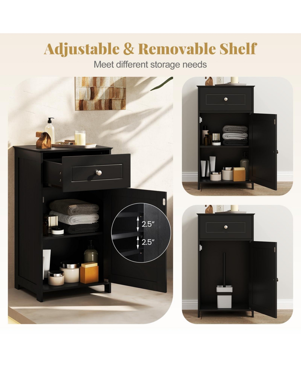 Volenca Bathroom Cabinet with Drawer Single Door with Adjustable Shelf