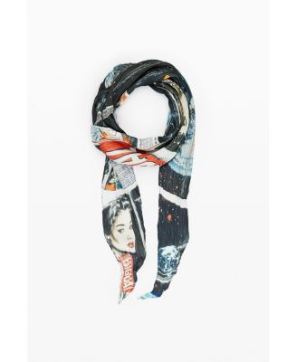 Women's Wrinkled collage scarf