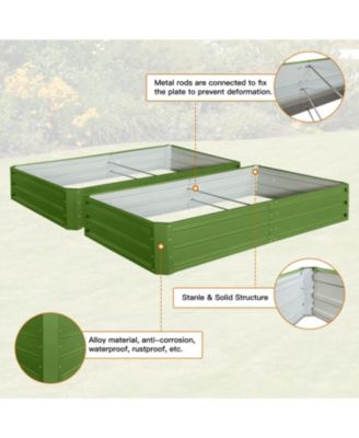 Metal Raised Garden Bed 6x3x1 ft 2-Pack