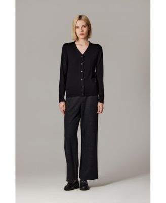 Women's 100% Merino Wool Light Weight Cardigan | Ultra Soft Fine Gauge Sweaters Machine Washable