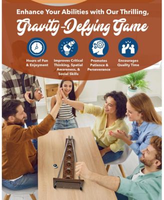 Shoot The Moon Board Game - Dark Stained Solid Wood - 17.5 in.