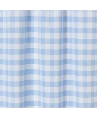 Living Country Farmhouse Blue Plaid Gingham 3 Pc Kitchen Curtain Tier & Valance Set