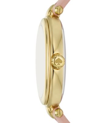 Women's Gracie Round Three-Hand Pink Leather Watch, 32mm