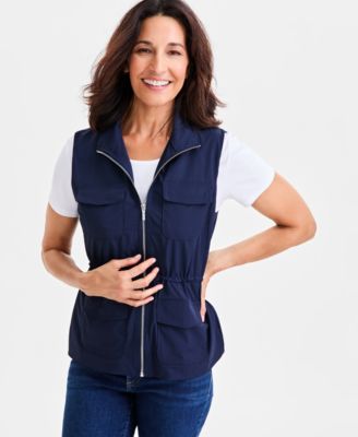 Women's Zip-Front Tech Cargo Vest, Macy's Exclusive