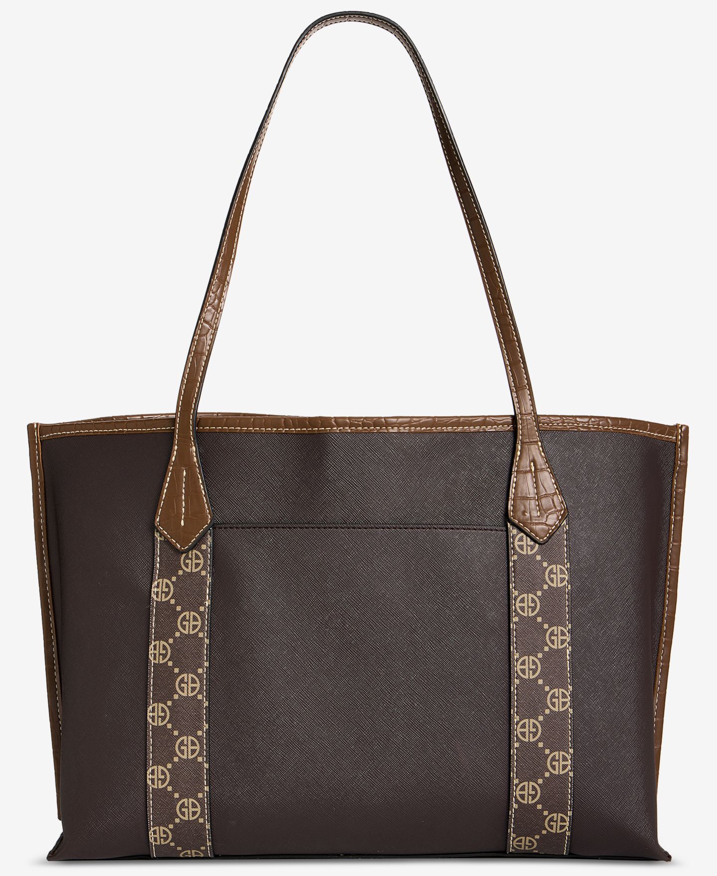 Женская сумка Giani Bernini Extra Large Monogram Block, цвет: Кофейный / Орех коричневый — фото 7