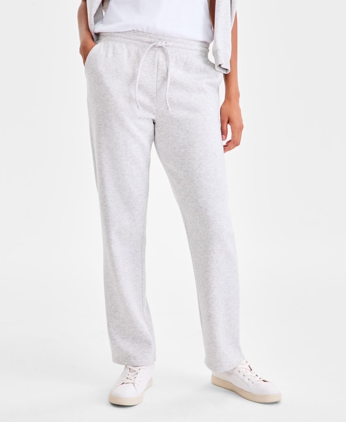 Style & Co Women's Mid-rise Drawstring Waist Fleece Sweatpants, Macy's Exclusive