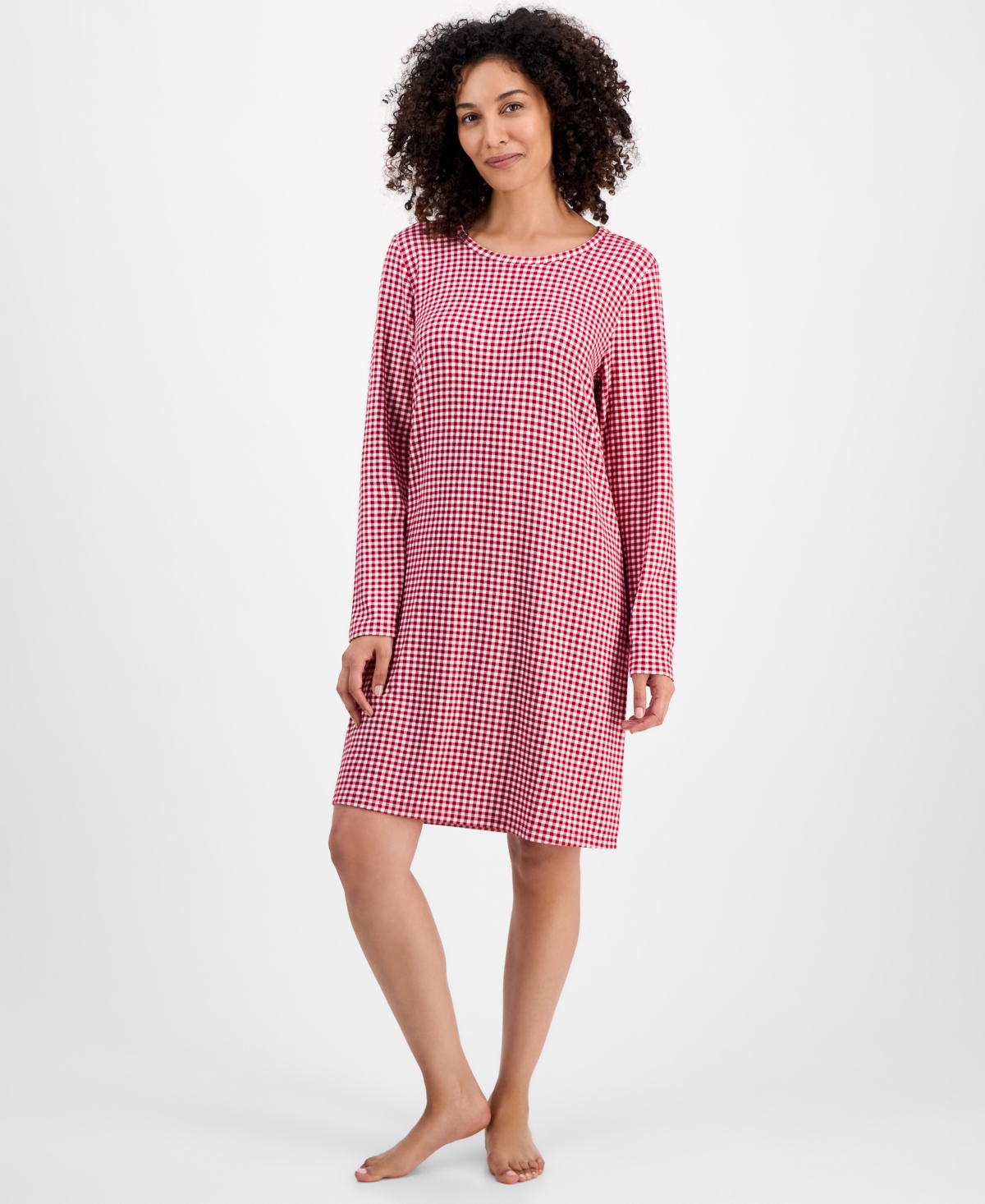 Charter Club Women's Jersey Printed Long Sleeve Sleepshirt