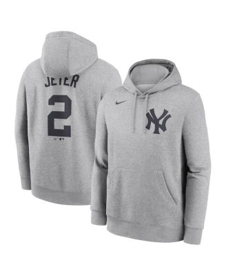 Nike - Men's Derek Jeter Heather Gray New York Yankees Player Name Number Club Fleece Pullover Hoodie