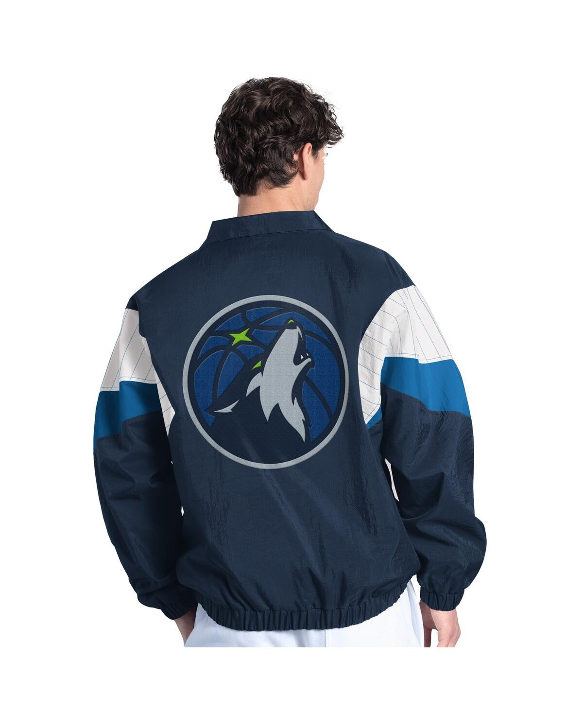 Starter Men's Navy Minnesota Timberwolves Yard Line Full-Zip Jacket