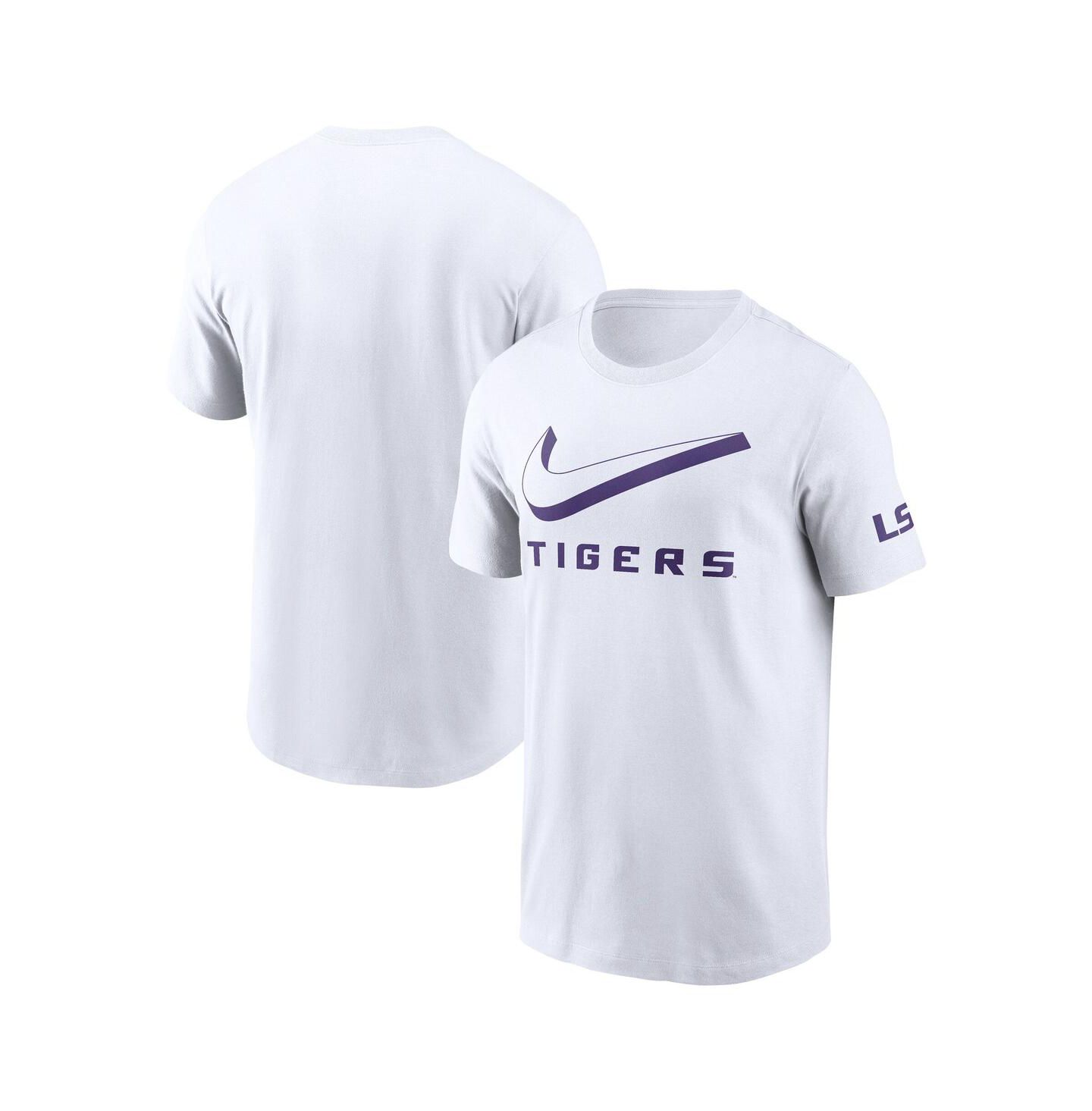 Мужская футболка Nike White LSU Tigers Primetime 2-Hit Swoosh — фото 1