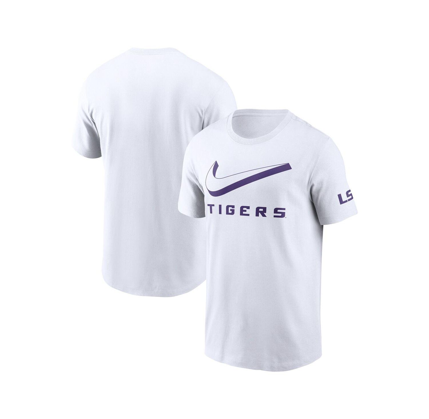 Men's White LSU Tigers Primetime 2-Hit Swoosh T-Shirt