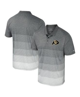 Colosseum - Men's Gray Colorado Buffaloes Striped Mesh Polo Shirt