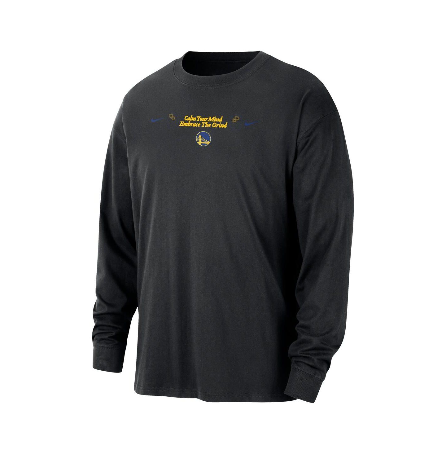 Мужская футболка Nike Black Golden State Warriors Courtside Oversized Long Sleeve — фото 3