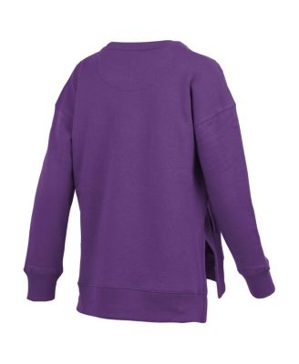 Women's Purple LSU Tigers Pocketed Arch Pullover Sweatshirt