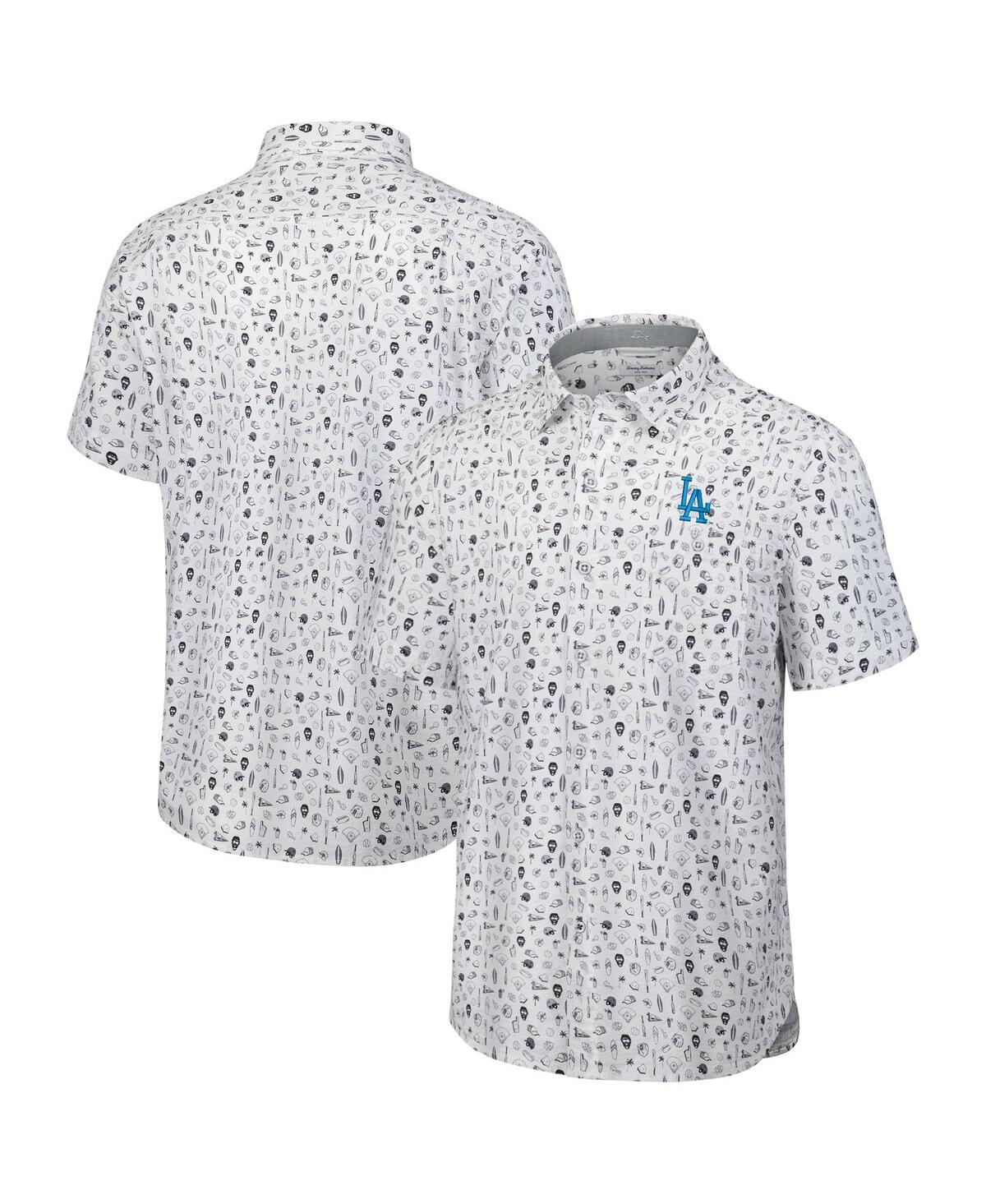 Men's Gray Los Angeles Dodgers Nova Wave Riptide Rally Camp Button-Up Short Sleeve Shirt - Gray
