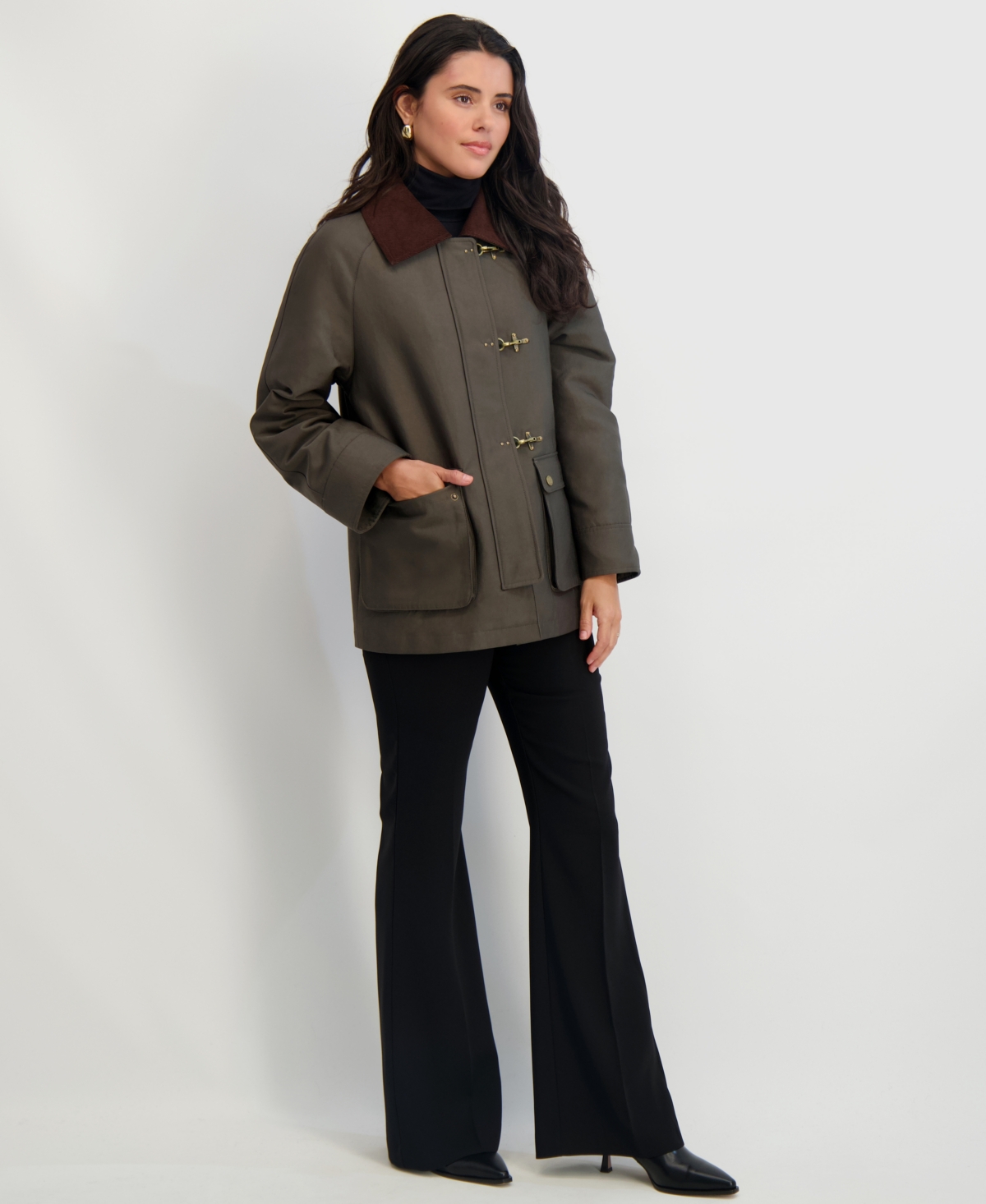 Tahari Taylor Barn Jacket In Green