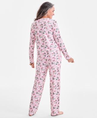 Women's 2-Pc. Printed Long-Sleeve Packaged Pajamas Set, Created for Macy's