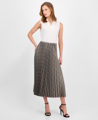 Anne Klein - Women's Pleated Pull-On Midi Skirt