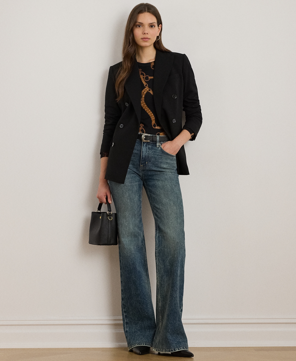 Petite High-Rise Flare Jeans - Haze Wash