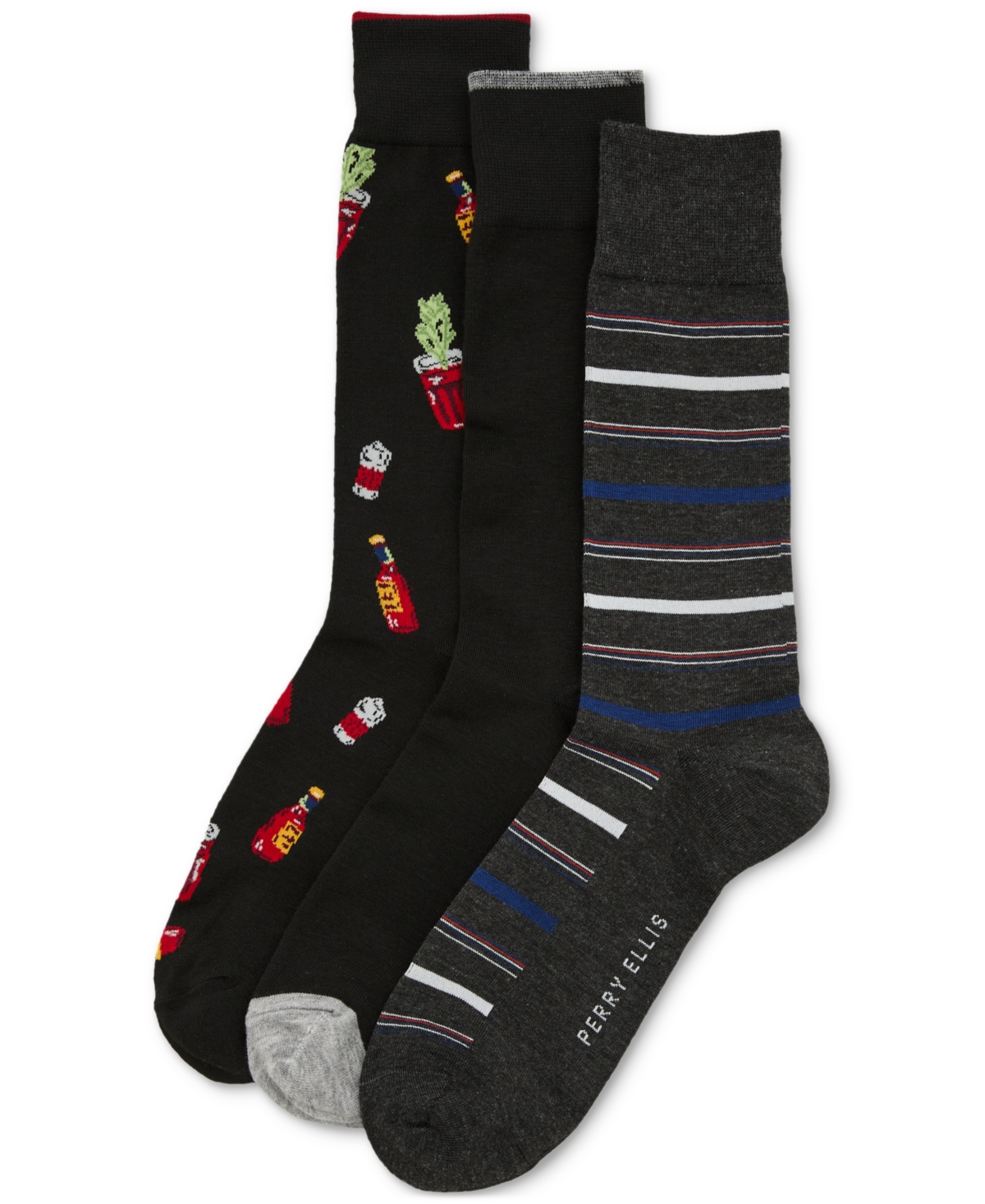 Perry Ellis Portfolio Men's 3pk. Mixed Patterned Socks