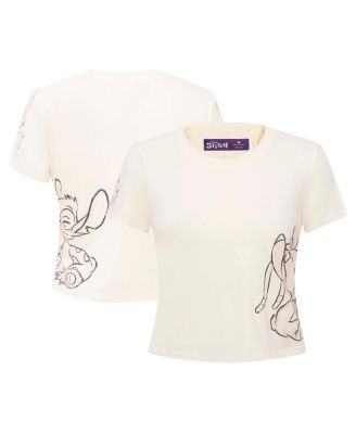 Freeze Max - Women's Cream Lilo and Stitch Nose Kiss Baby Doll T-Shirt