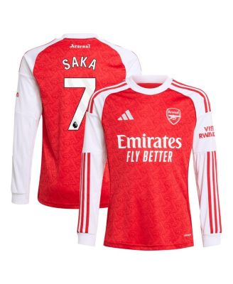 adidas - Big Boys and Girls Bukayo Saka Red Arsenal 2025/26 Home Replica Long Sleeve Player Jersey