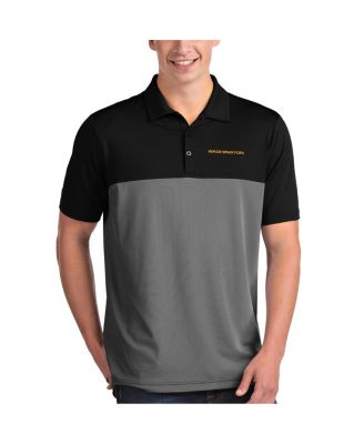 Antigua - Men's Black/White Washington Football Team Venture Microstripe Polo Shirt