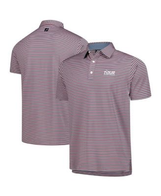 FootJoy - Men's Red TOUR Championship Balance Stripe Lisle ProDry Polo Shirt