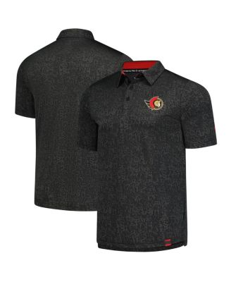 Fanatics - Men's Black Ottawa Senators Authentic Pro Jacquard Polo Shirt