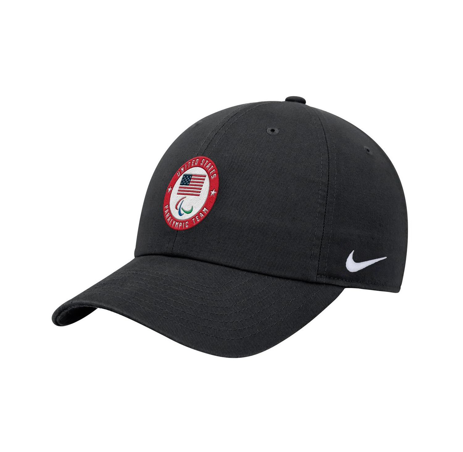 Men's Black U.S. Paralympics Crest Logo Club Adjustable Hat