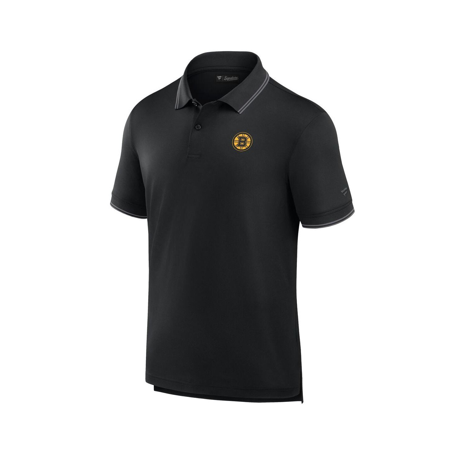 Men's Black Boston Bruins Front Office Pique Polo Shirt